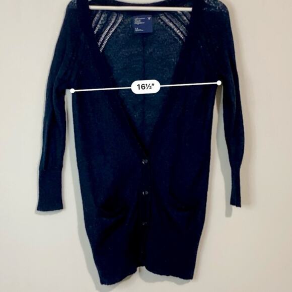 American Eagle Women’s Long Sleeve Button Front Cardigan Sweater Blue Size L - Picture 7 of 8